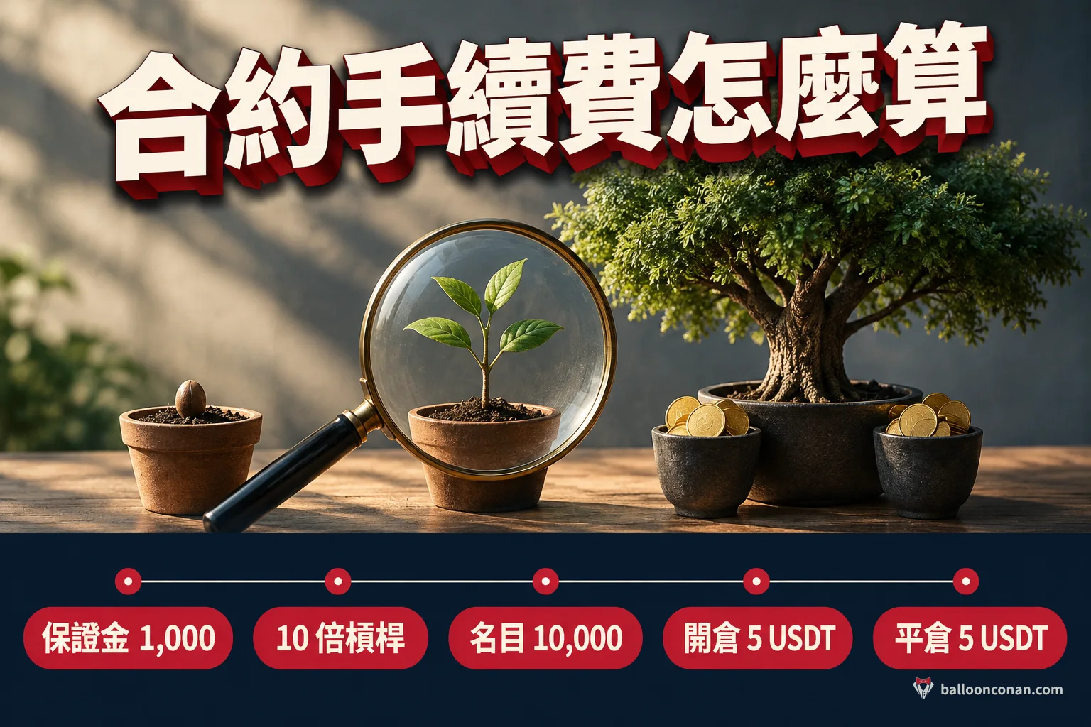 合約手續費以倉位名目價值計算的示意圖
