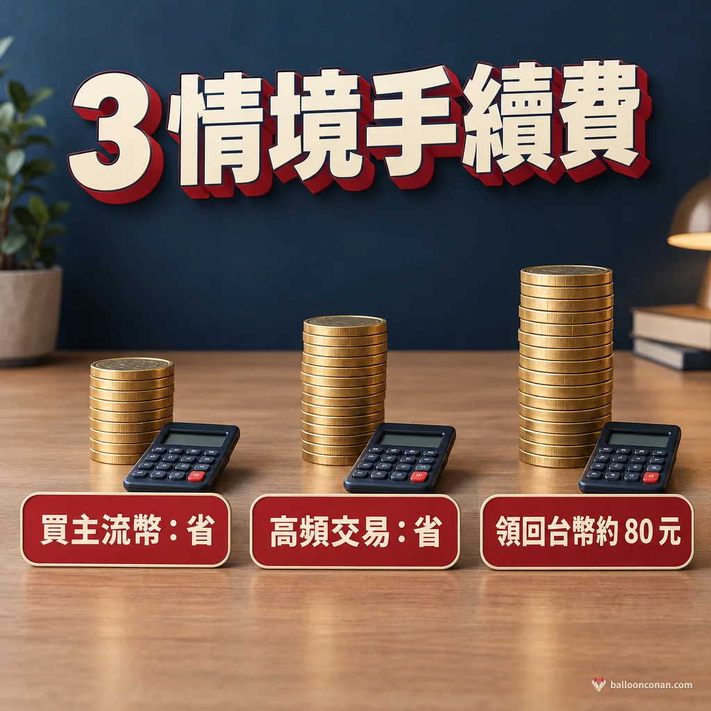 三個情境的手續費試算比較