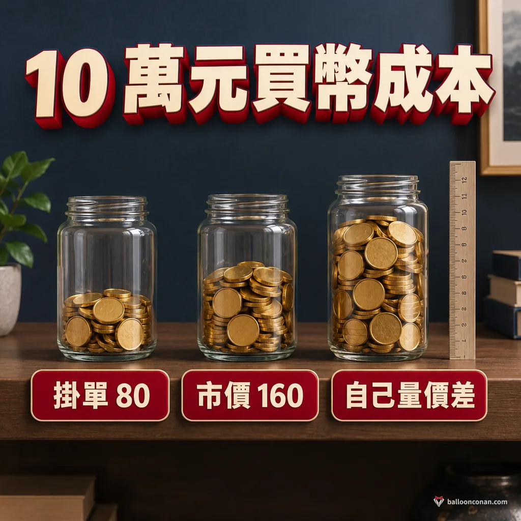MaiCoin 與 一次買 10 萬元的成本比較
