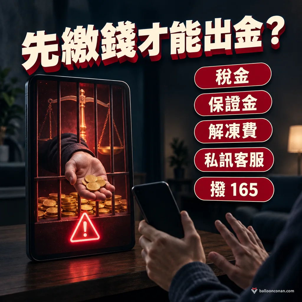 要求先繳保證金才能出金的詐騙警示