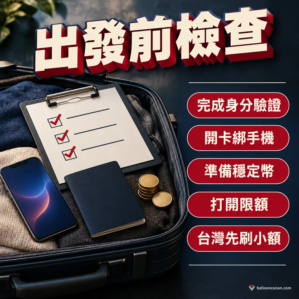 去越南前的 付款準備清單：身分驗證、開卡綁手機、準備穩定幣、打開限額、先刷小額