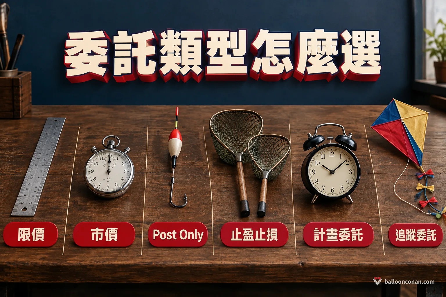 現貨各種委託類型用途比較示意圖