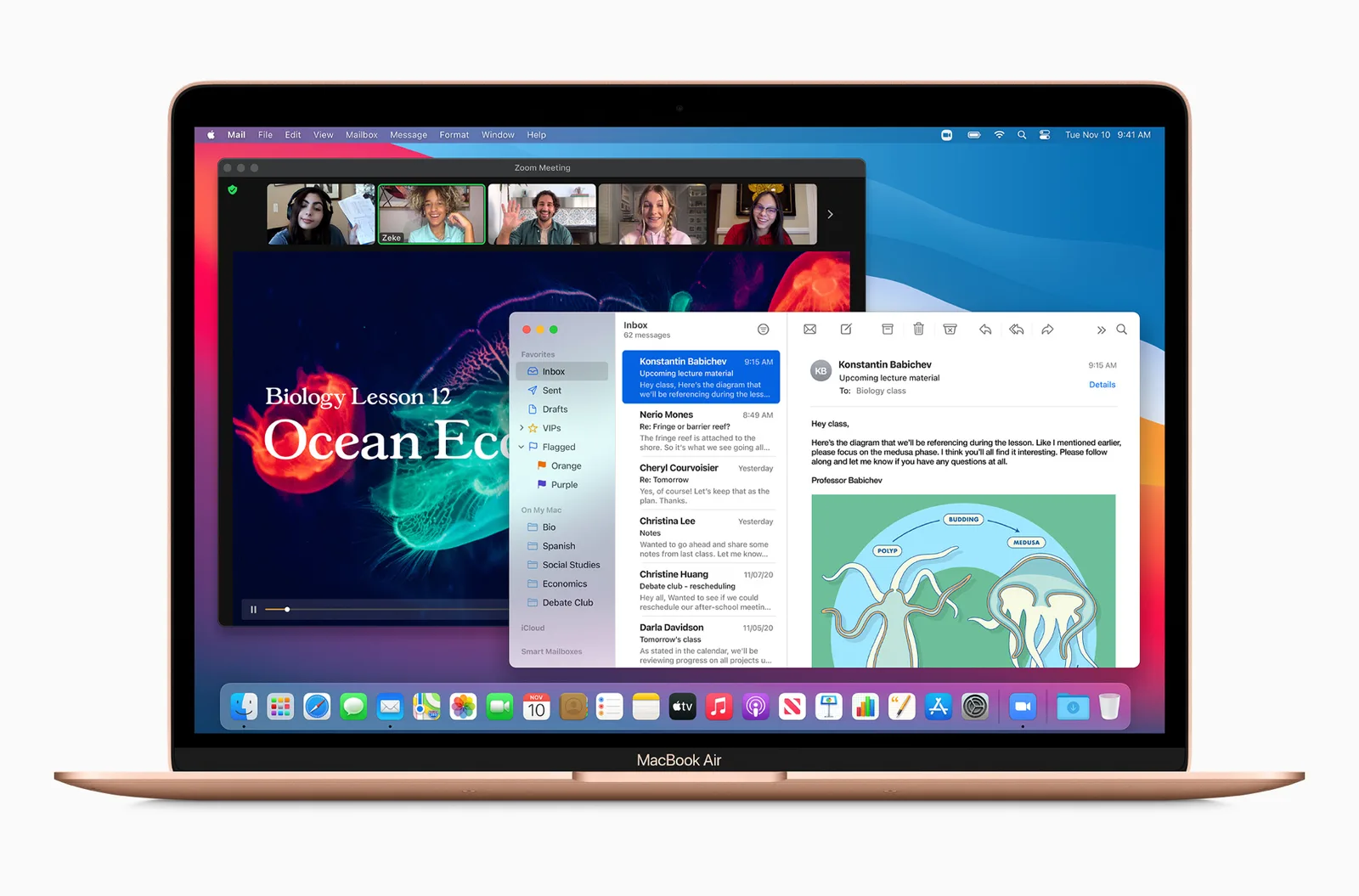 2020 年搭載 M1 晶片的 MacBook Air(Apple 新聞圖)
