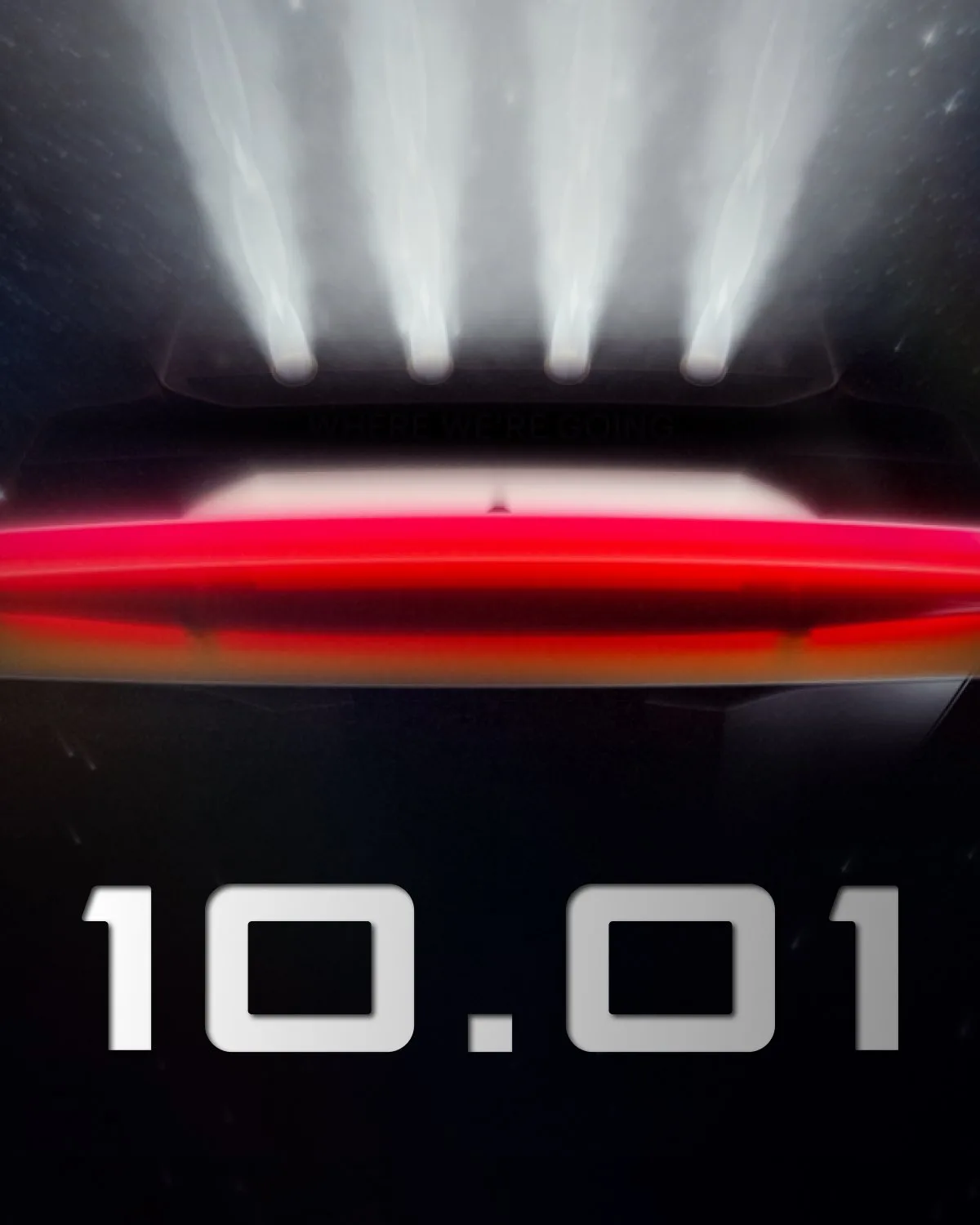 特斯拉官方 Roadster 發表會預告圖,原定 10.01,車尾冷氣推進器噴氣
